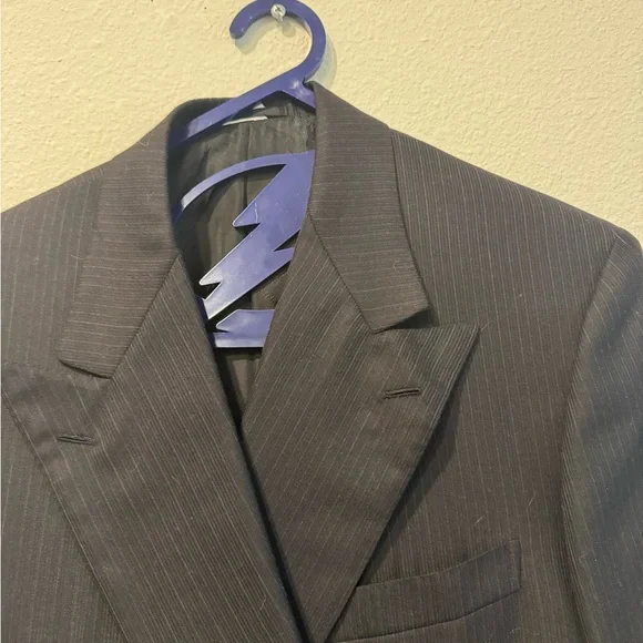 Brioni Men's Nomentano Super 150s Striped Blazer 44R Surgical Cuff Made in Italy